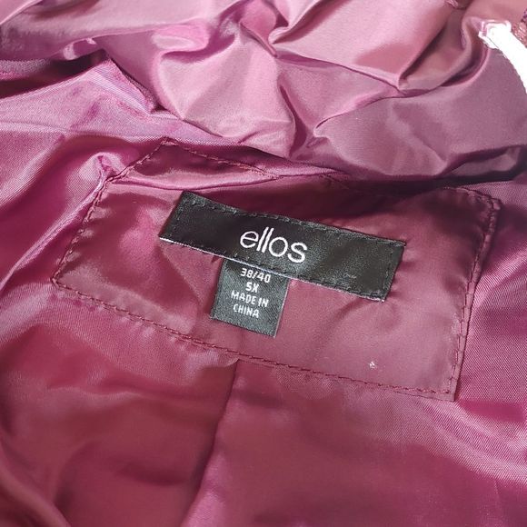 38/40 Ellos Wine Red Burgundy Mid-length Puffer Coat w Pockets & Hood NWT NIB - Picture 3 of 13